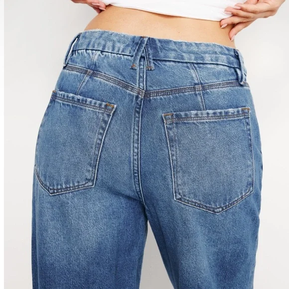 NWT GOOD AMERICAN Good 90s Slouchy Rigid Denim Jeans - 18